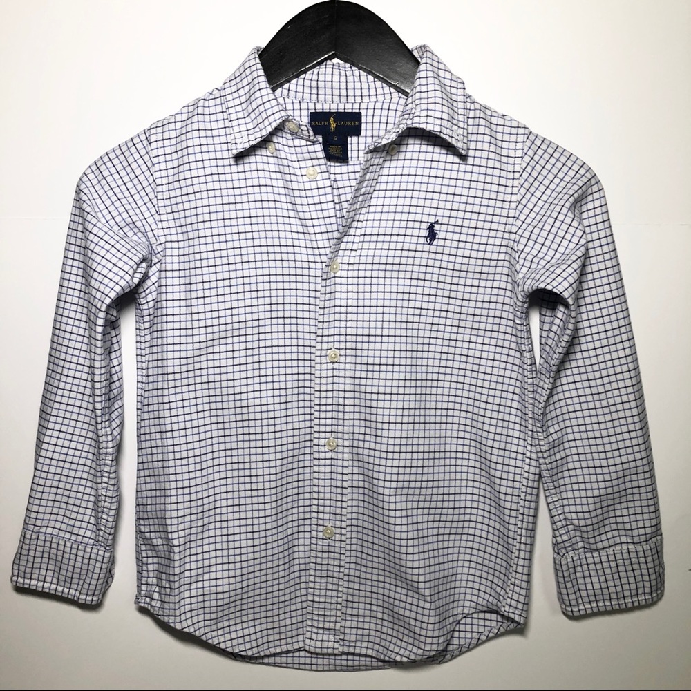 Boys Ralph Lauren L/S Button-down Shirt, WHT, sz 6